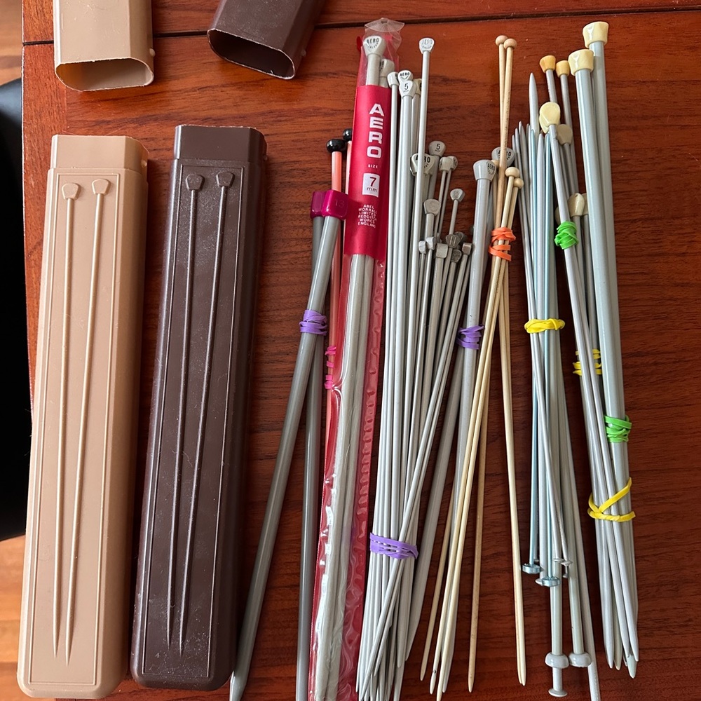 COPY - Assorted Vintage Straight Knitting Needles with Cases